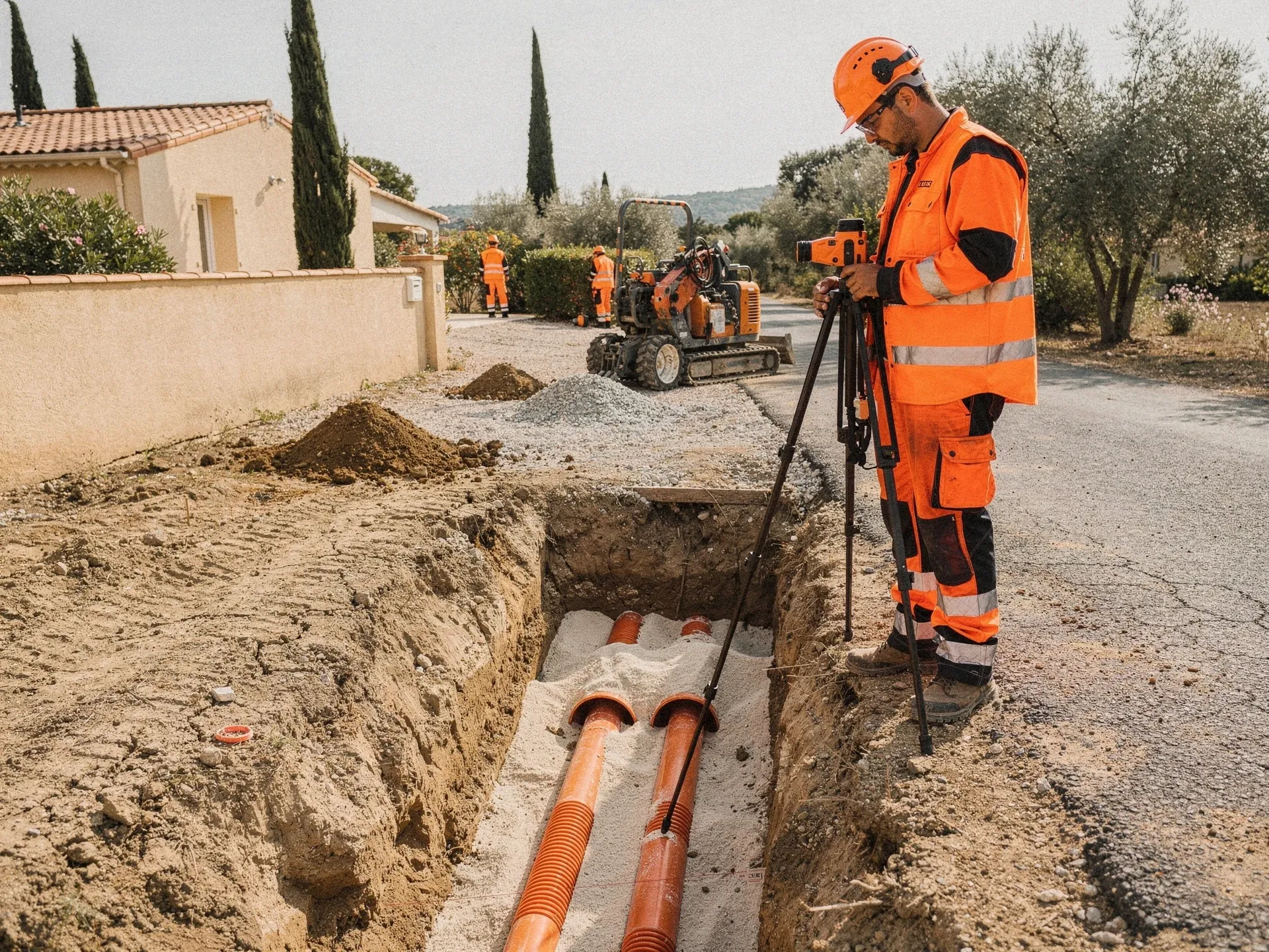 Tranchée pour raccordement