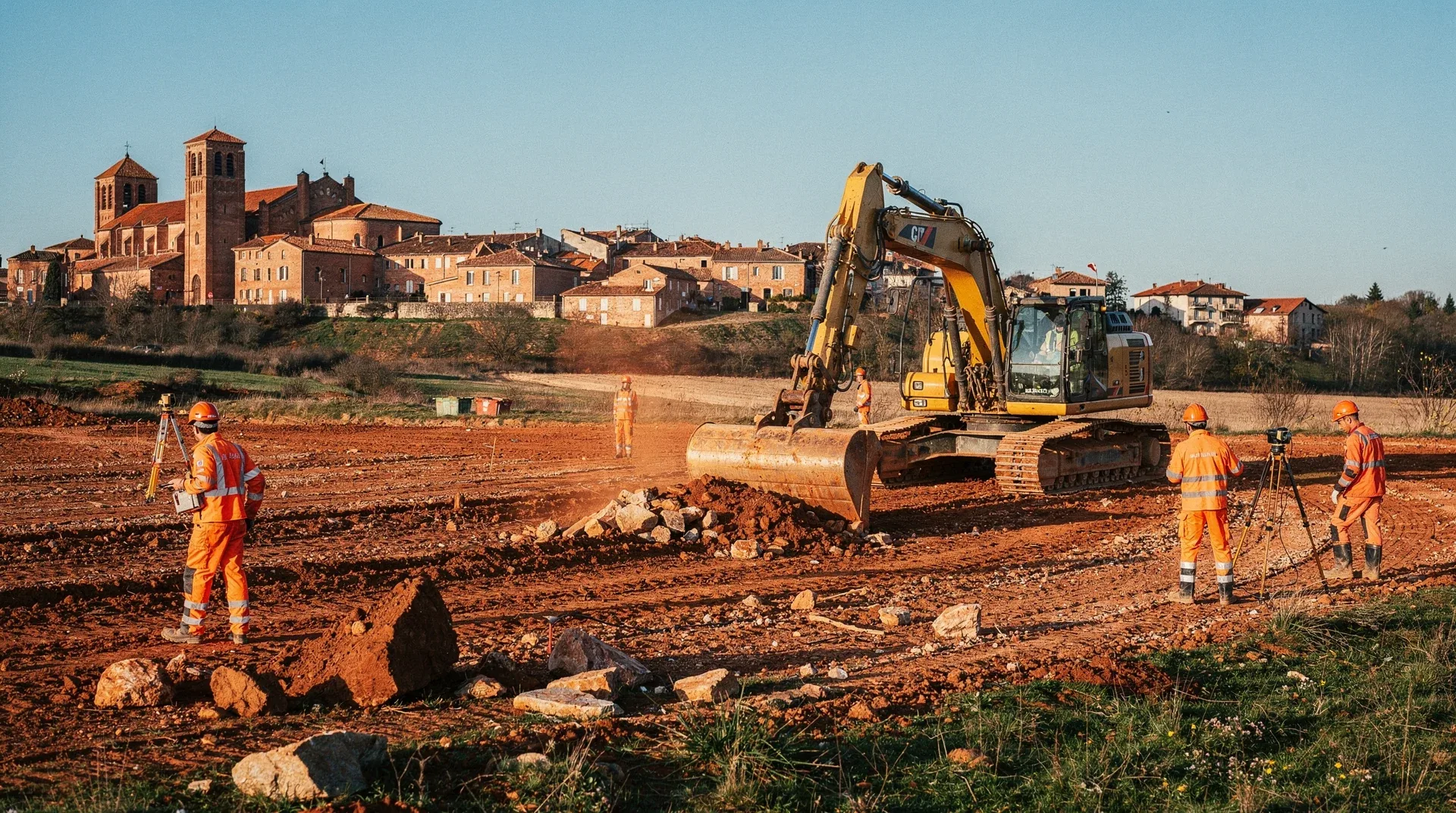 Chantier de terrassement à Albi
