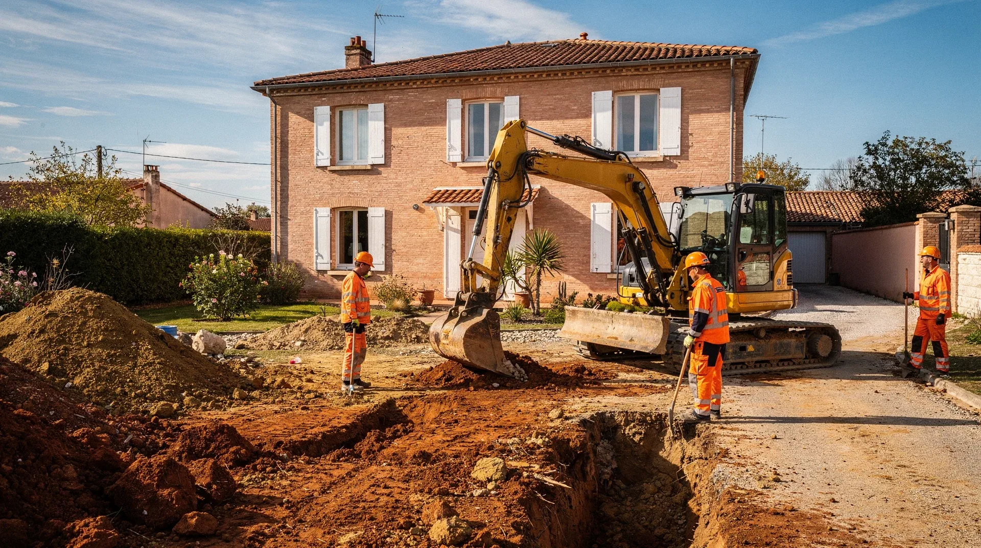 Chantier de terrassement à Toulouse